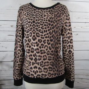 Betsey Johnson fleece cheetah print top